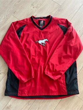 Vintage Calgary Stampeders CFL Red Pullover Windbreaker